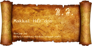 Makkai Hódos névjegykártya